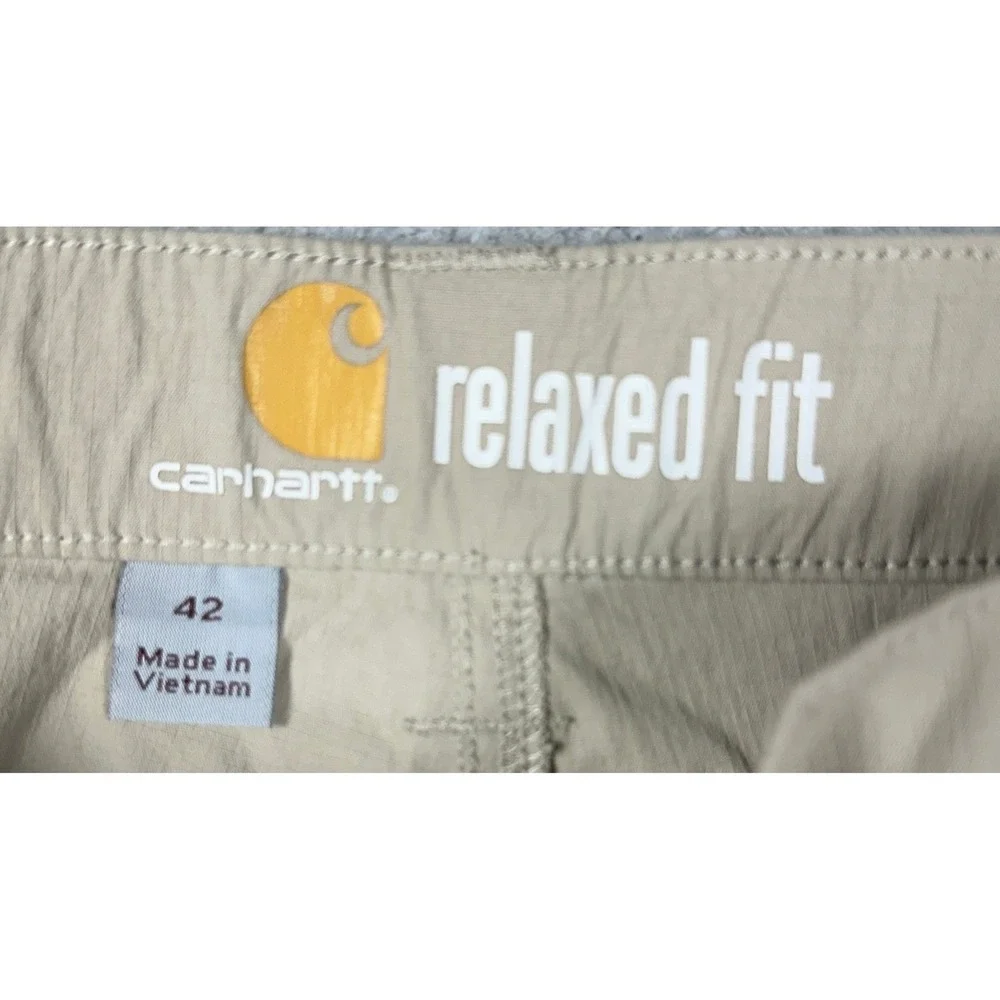 Carhartt Shorts Mens 42 Tan Relaxed Fit Cargo Workwear Hiking Outdoor Stretch